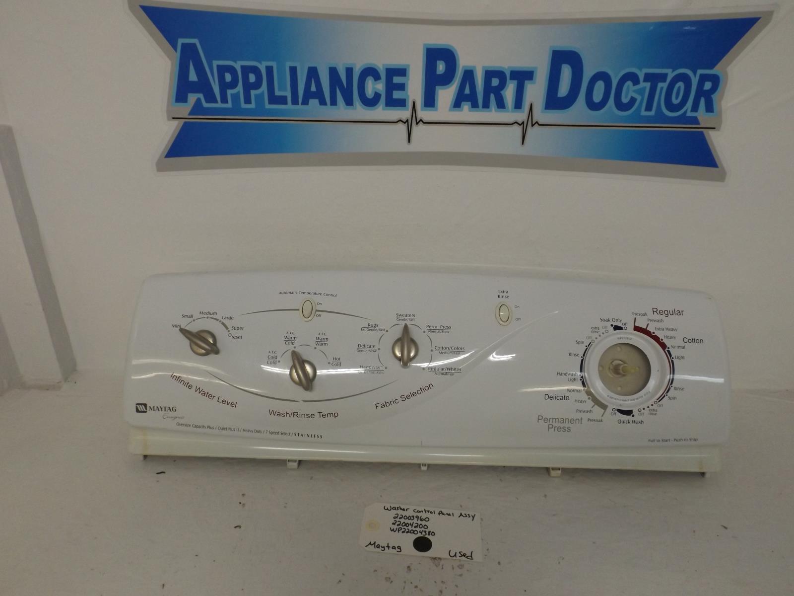 Maytag Washer 22003960 WP22004380 Control Panel Assy Maytag Washer 22003960 WP22004380 Control Panel Assy